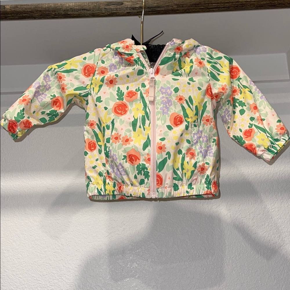 Cat & Jack Kids Floral Raincoat - Green, Yellow, Red